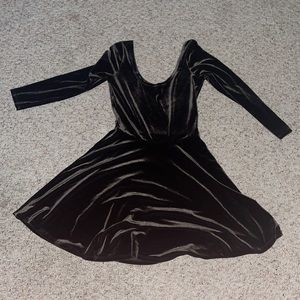 dark green velvet dress open back